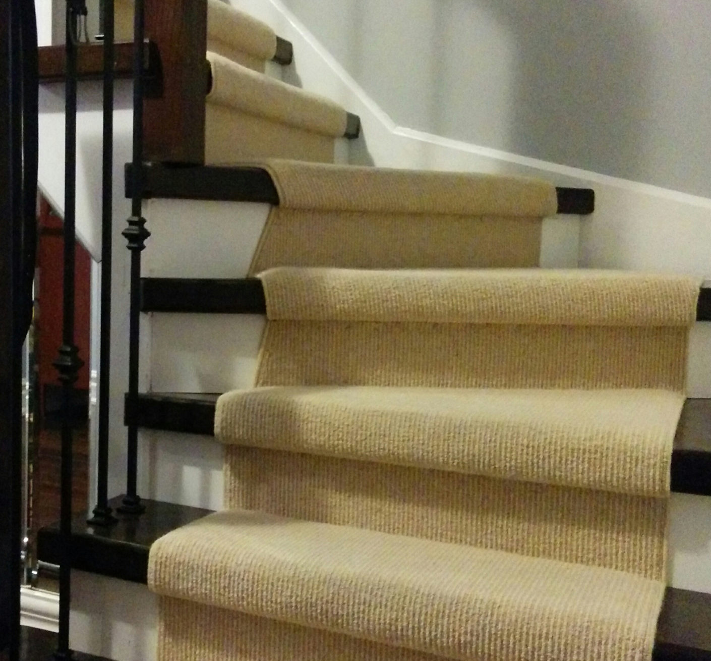 Wool Carpet Runner for Stairs and Hallway installed in Mississauga, Ontario