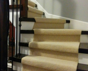 Wool Carpet Runner for Stairs and Hallway installed in Mississauga, Ontario