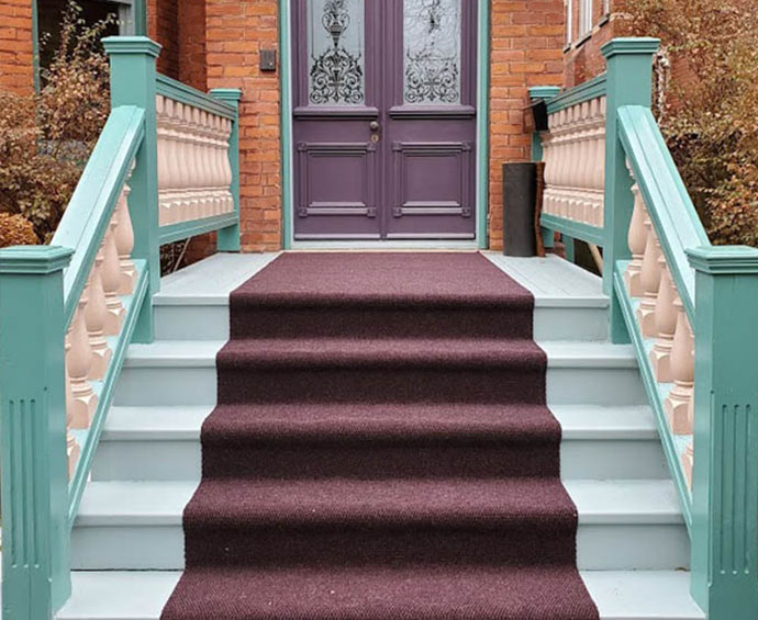 Outdoor Carpet Runner Front Porch and Stairs