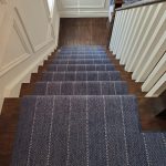 Blue and Grey Carpet Stair Runner Herringbone